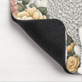 Poedel in grillige bloemen muismat (Hoek)