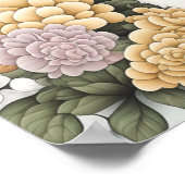 Poedel in grillige bloemen poster (Hoek)