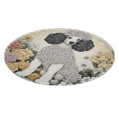 Poedel in grillige bloemen snijplank (Hoek)