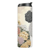 Poedel in grillige bloemen thermosbeker (Gedraaid links)