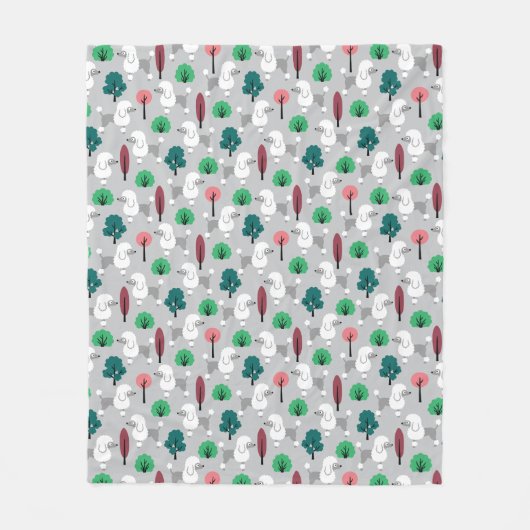 Poedel in het park fleece deken (Voorkant)