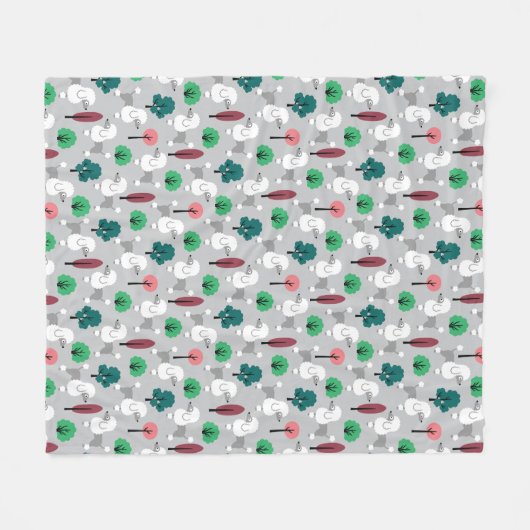 Poedel in het park fleece deken (Voorkant (Horizontaal))