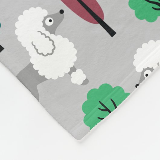 Poedel in het park fleece deken (Hoek)
