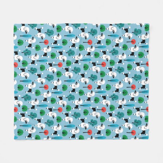 Poedel in het park fleece deken (Voorkant (Horizontaal))