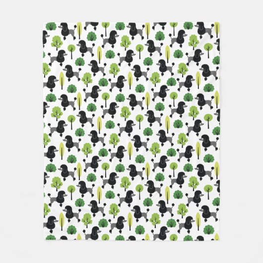 Poedel in het park fleece deken (Voorkant)