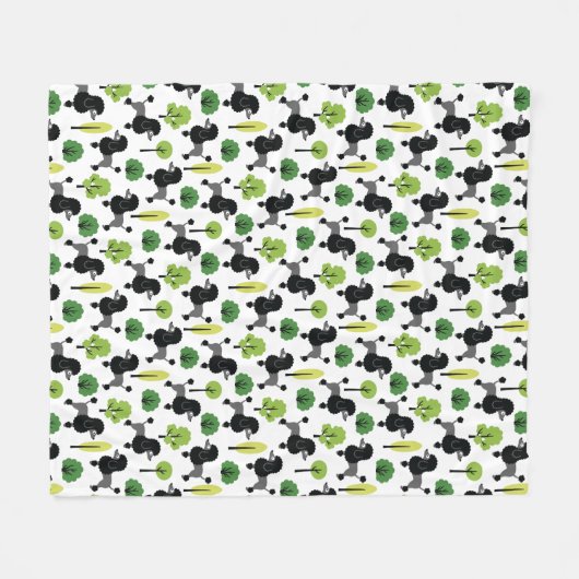 Poedel in het park fleece deken (Voorkant (Horizontaal))