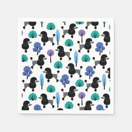 Poedel in het park servet (Voorkant)