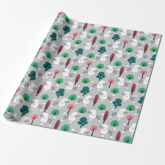 Poedel in het park Wrapping Paper Cadeaupapier (Uitgerold)