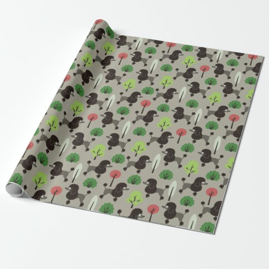 Poedel in het park Wrapping Paper Cadeaupapier (Uitgerold)