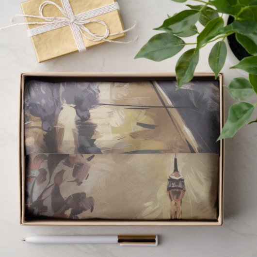 Poedel in Parijs schilderij Decoupage Tissuepapier (Geschenk)