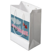 Poedel in Roze Cabriolet Medium Cadeauzakje (Voorkant Gekanteld)