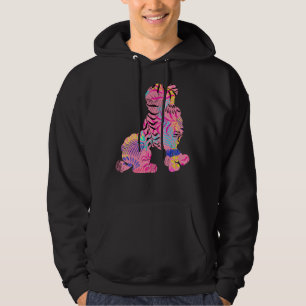POEDEL in roze tropisch bloemmotief Hoodie
