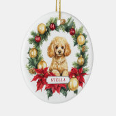 Poedel Keramische Cirkel Ornament (Rechts)