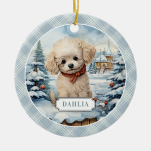Poedel Keramische Cirkel Ornament