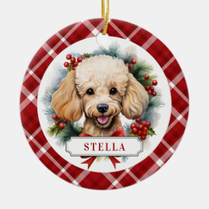 Poedel Keramische Cirkel Ornament