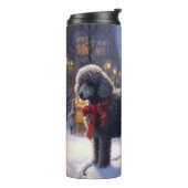 Poedel Kerst Feestseizoen Thermosbeker (Gedraaid links)