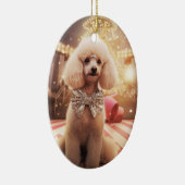 Poedel kerst, hondenherdenkingsgeschenk, hondenlie keramisch ornament (Rechts)