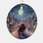 Poedel kerst, hondenherdenkingsgeschenk, hondenlie keramisch ornament (Links)