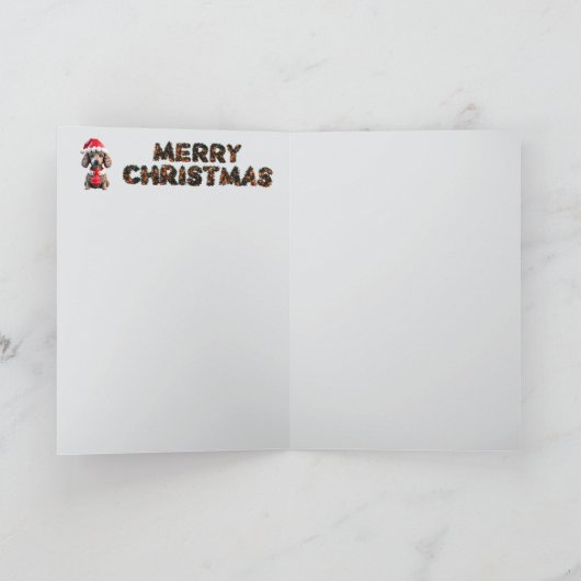 Poedel Kerst Kaart (Binnen)