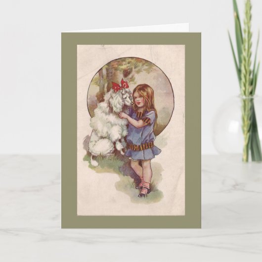 Poedel Kerst Kaart Vintage (Voorkant)