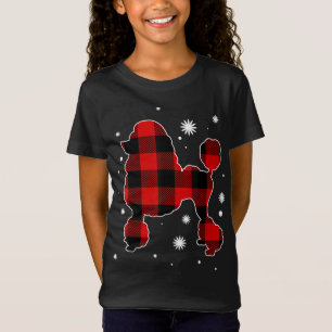 Poedel Kerst Pyjama Hond Buffel Plaid Xmas T-shirt