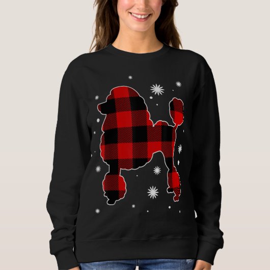 Poedel Kerst Pyjama Hond Buffel Plaid Xmas Trui (Voorkant)