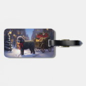 Poedel Kerst Seizoen Bagagelabel (Achterkant horizontaal)