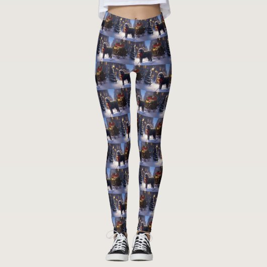Poedel Kerst Seizoen Leggings (Voorkant)