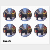 Poedel Kerst Seizoen Ronde Sticker (Vel)