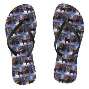 Poedel Kerst Seizoen Teenslippers