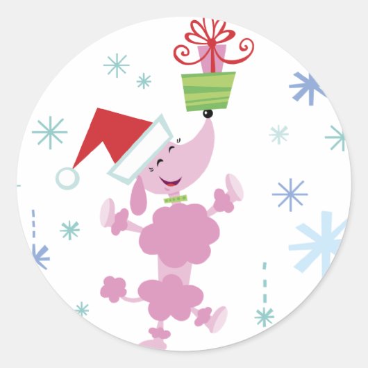 Poedel Kerst stickers (Voorkant)