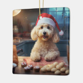 Poedel Kerstkoekjes Feestelijke vakantie Keramisch Ornament (Links)