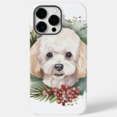 Poedel Kerstkrans Feestelijke Pup Case-Mate iPhone Case (Achterkant)