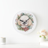 Poedel Kerstkrans Feestelijke Pup Grote Klok (Huis)