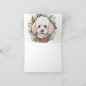 Poedel Kerstkrans Feestelijke Pup Kaart (Binnen)
