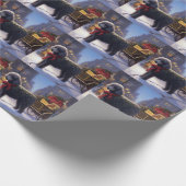 Poedel Kerstmis Feestelijk Seizoen Cadeaupapier (Hoek)