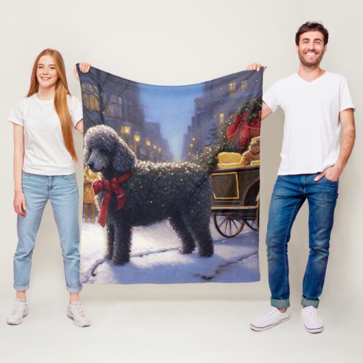 Poedel Kerstmis Feestelijk Seizoen Fleece Deken (In situ)