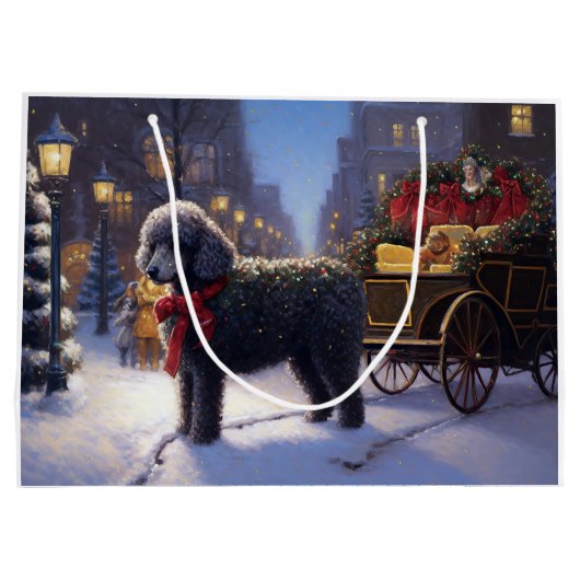 Poedel Kerstmis Feestelijk Seizoen Groot Cadeauzakje (Achterkant)