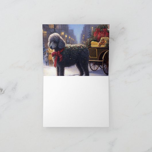 Poedel Kerstmis Feestelijk Seizoen Kaart (Binnen)