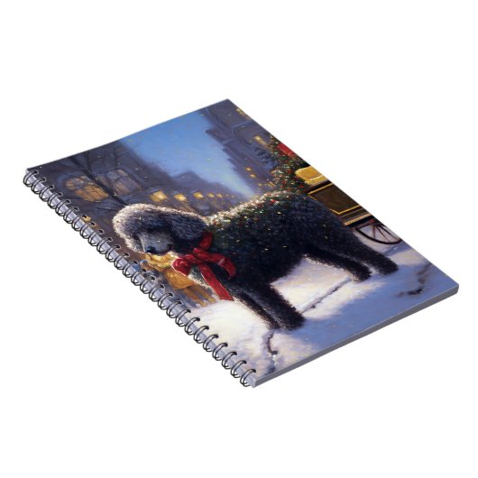 Poedel Kerstmis Feestelijk Seizoen Notitieboek (Rechterzijde)