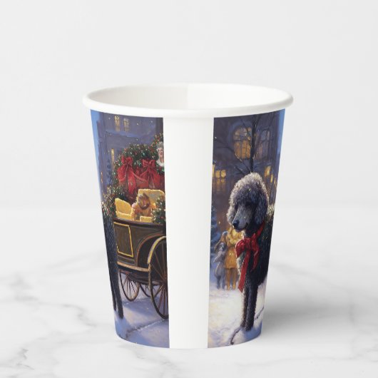 Poedel Kerstmis Feestelijk Seizoen Papieren Bekers (Links)