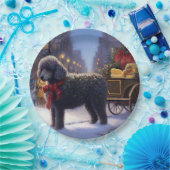 Poedel Kerstmis Feestelijk Seizoen Papieren Bordje (Feest)