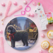 Poedel Kerstmis Feestelijk Seizoen Papieren Bordje (Feest)