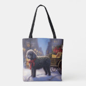 Poedel Kerstmis Feestelijk Seizoen Tote Bag (Achterkant)