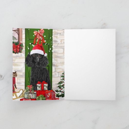 Poedel Kerstmis Kaart (Binnen)