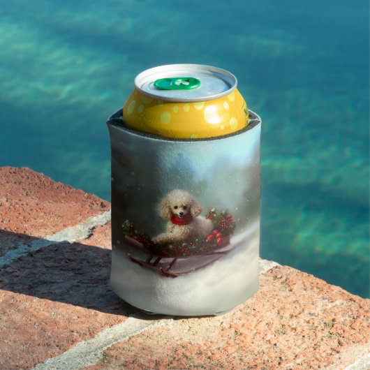 Poedel Kerstmis sneeuw winter Blikjeskoeler (Insitu Zwembad)