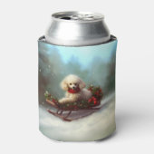 Poedel Kerstmis sneeuw winter Blikjeskoeler (Blikje Voorkant)