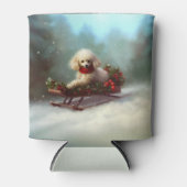 Poedel Kerstmis sneeuw winter Blikjeskoeler (Voorkant)