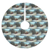 Poedel Kerstmis sneeuw winter Kerstboom Rok (Voorkant)