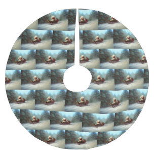 Poedel Kerstmis sneeuw winter Kerstboom Rok